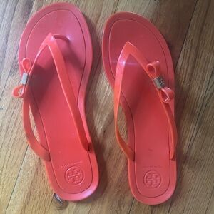 Tory Burch Women's Orange Flip Flops size 10